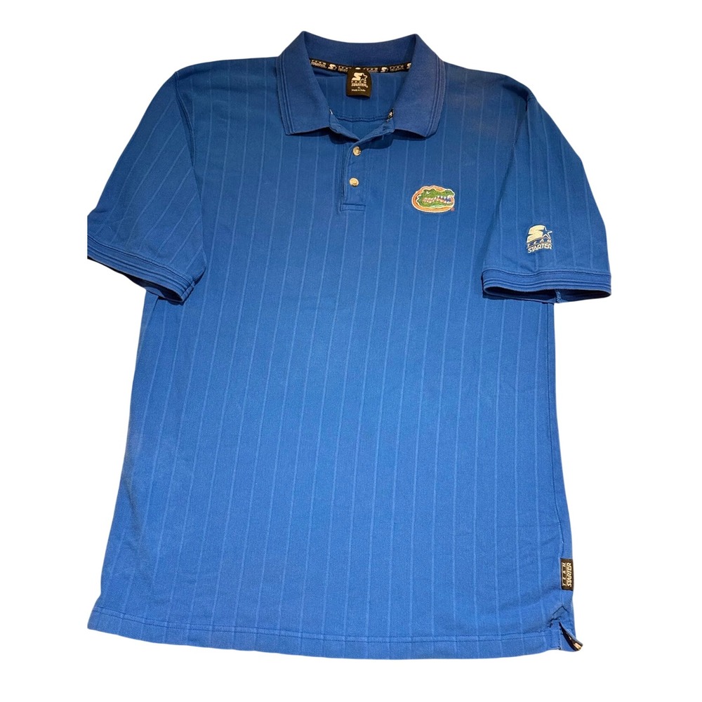 Starter Florida Gators Polo Men XL Blue Stripe Sporty Collegiate Y2K Blokecore